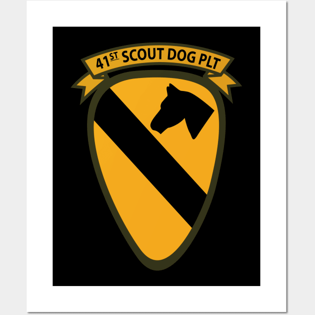 41st  Scout Dog Platoon 1st Cav wo Txt Wall Art by twix123844